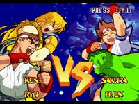 une photo d'Ã©cran de Marvel Super Heroes VS Street Fighter sur Sony Playstation
